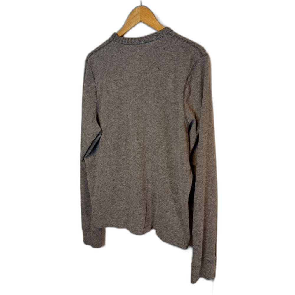 Abercrombie & Fitch Muscle Y2K Gray Long Sleeve shirt Moose Logo Vintage XL - Picture 10 of 10